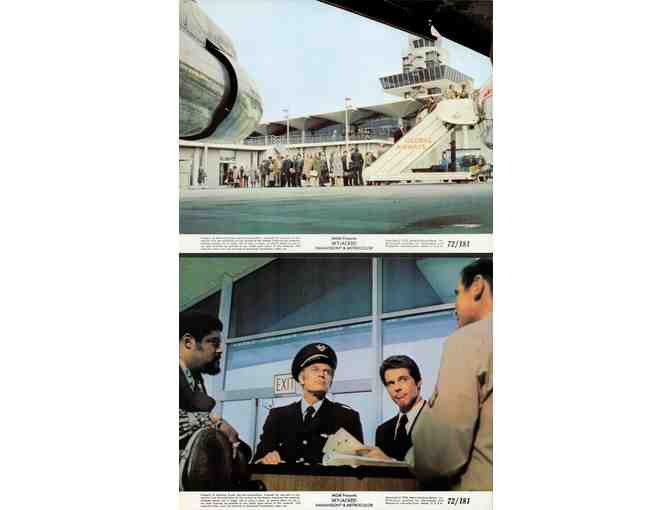 SKYJACKED, 1972, mini lobby cards, Charlton Heston, Yvette Mimieux