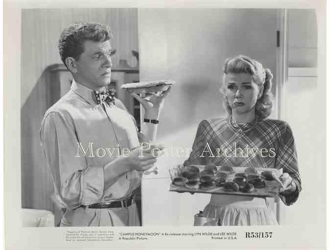 CAMPUS HONEYMOON,1948, movie still set, Lyn and Lee Wilde, Adele Mara,