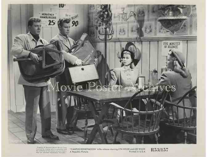 CAMPUS HONEYMOON,1948, movie still set, Lyn and Lee Wilde, Adele Mara,