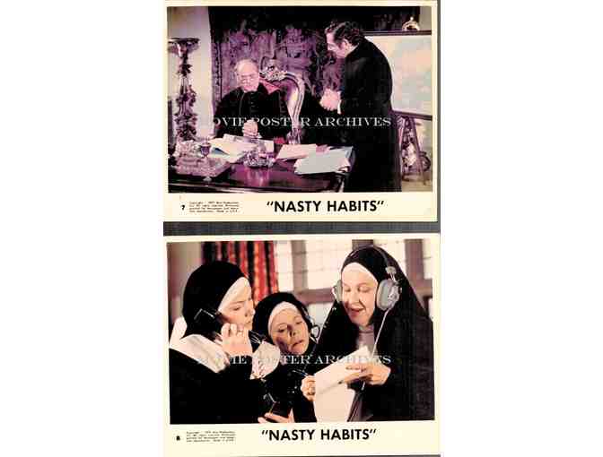 NASTY HABITS, 1977, mini lobby cards, Glenda Jackson, Jerry Stiller, Rip Torn