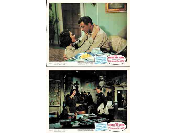 SIXTH OF JUNE, 1956, mini lobby cards, Robert Taylor, Dana Wynter