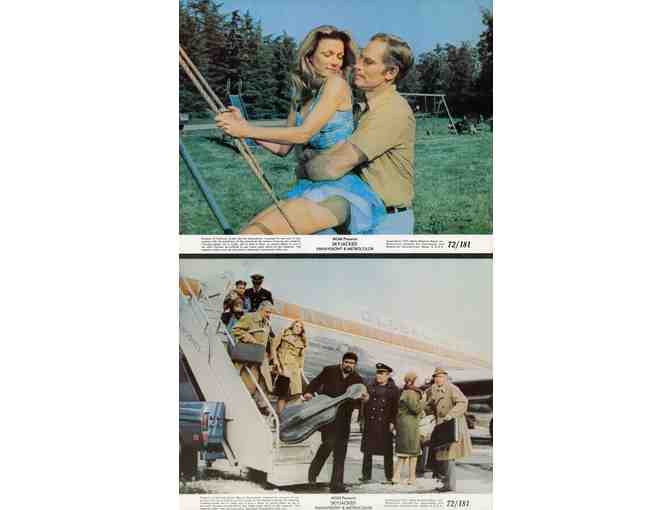 SKYJACKED, 1972, mini lobby cards, Charlton Heston, Yvette Mimieux