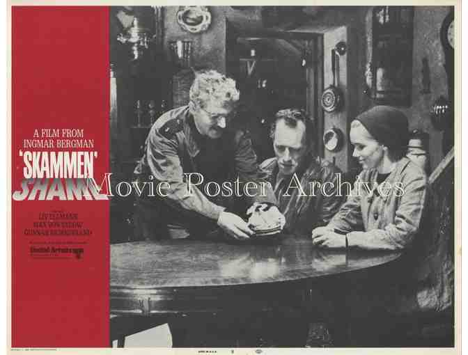 SHAME, 1969, lobby card set, Liv Ullmann, Max Von Sydow