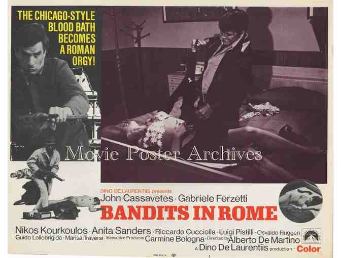 BANDITS IN ROME, 1969, lobby card set, John Cassavetes, Anita Sanders