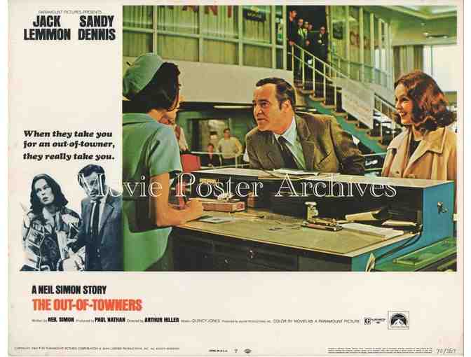 OUT-OF-TOWNERS, 1970, lobby card set, Jack Lemmon, Sandy Dennis