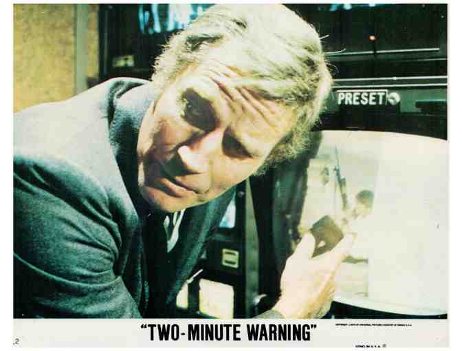 TWO MINUTE WARNING, 1976, mini lobby cards, Charlton Heston, John Cassavetes