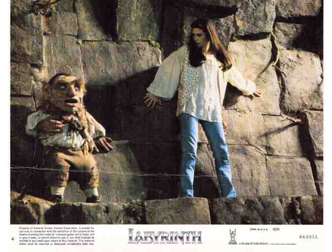 LABYRINTH, 1986, cards and stills, David Bowie, Jennifer Connelly