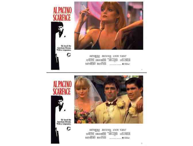 SCARFACE, 1983, mini lobby cards, Al Pacino, Michelle Pfeiffer