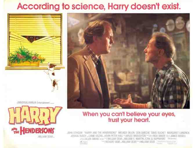 HARRY AND THE HENDERSONS, 1987, lobby card set, John Lithgow, Melinda Dillon