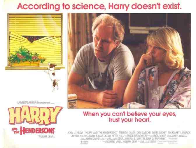 HARRY AND THE HENDERSONS, 1987, lobby card set, John Lithgow, Melinda Dillon