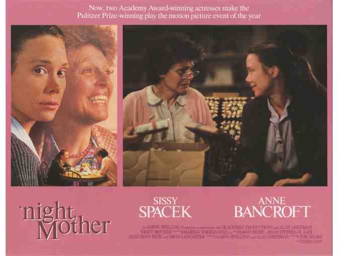 NIGHT MOTHER, 1986, lobby card set, Sissy Spacek, Anne Bancroft, Caroll Robbins.