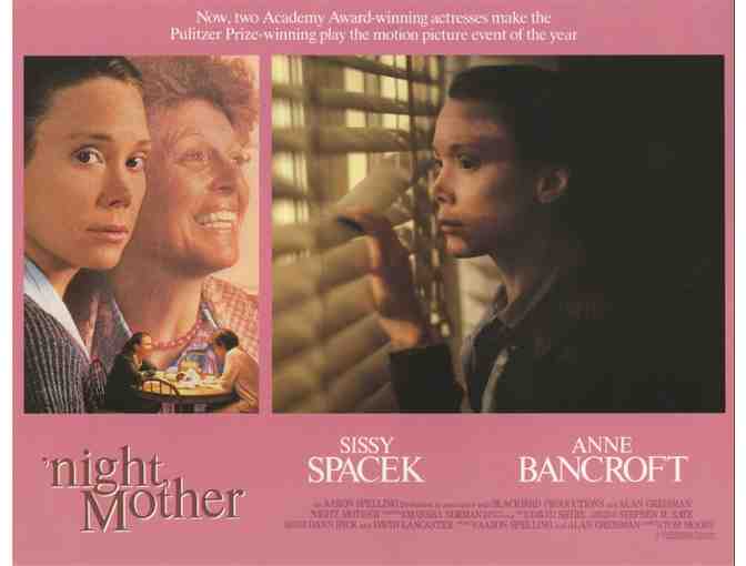 NIGHT MOTHER, 1986, lobby card set, Sissy Spacek, Anne Bancroft, Caroll Robbins.