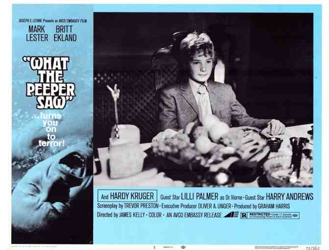 WHAT THE PEEPER SAW, 1972, lobby cards, Mark Lester