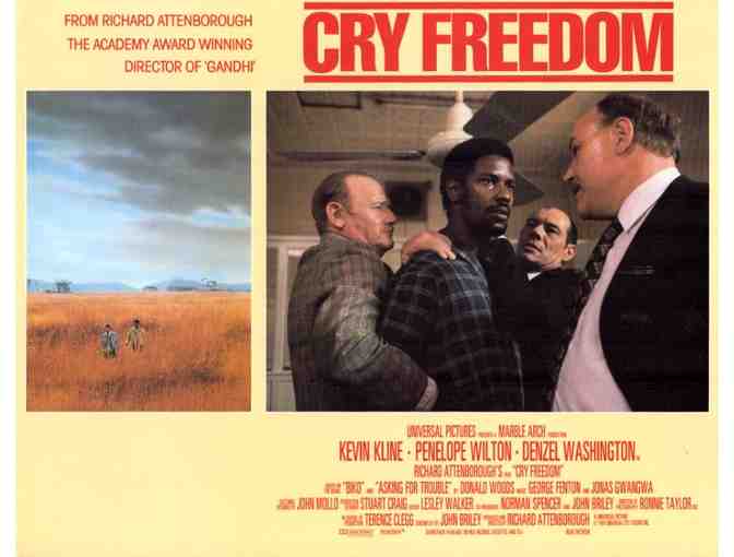 CRY FREEDOM, 1987, lobby card set, Denzel Washington, Kevin Kline