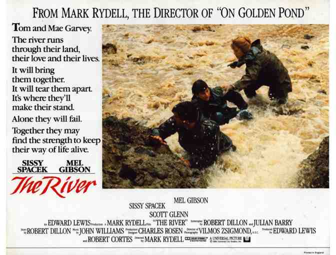 RIVER, 1984, lobby cards, Mel Gibson, Sissy Spacek
