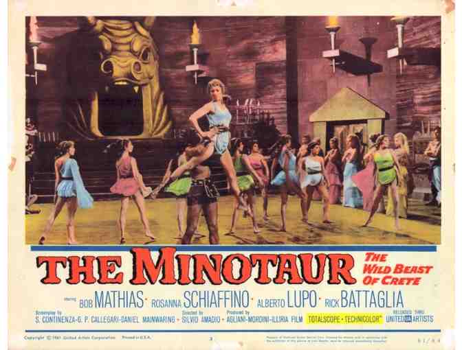 MINOTAUR, 1961, lobby cards, Bob Mathias, Rosanna Schiaffino