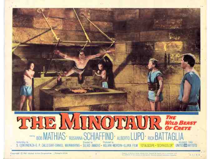 MINOTAUR, 1961, lobby cards, Bob Mathias, Rosanna Schiaffino