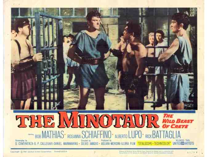 MINOTAUR, 1961, lobby cards, Bob Mathias, Rosanna Schiaffino