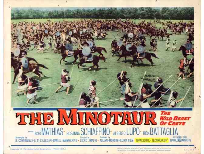 MINOTAUR, 1961, lobby cards, Bob Mathias, Rosanna Schiaffino
