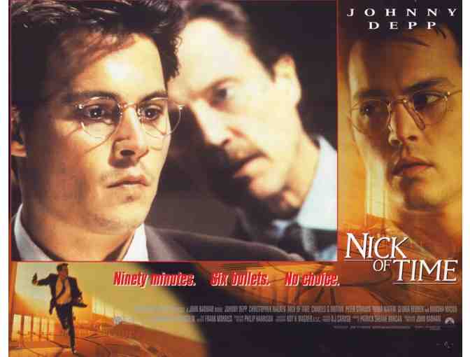 NICK OF TIME, 1995, lobby cards, Johnny Depp, Christopher Walken