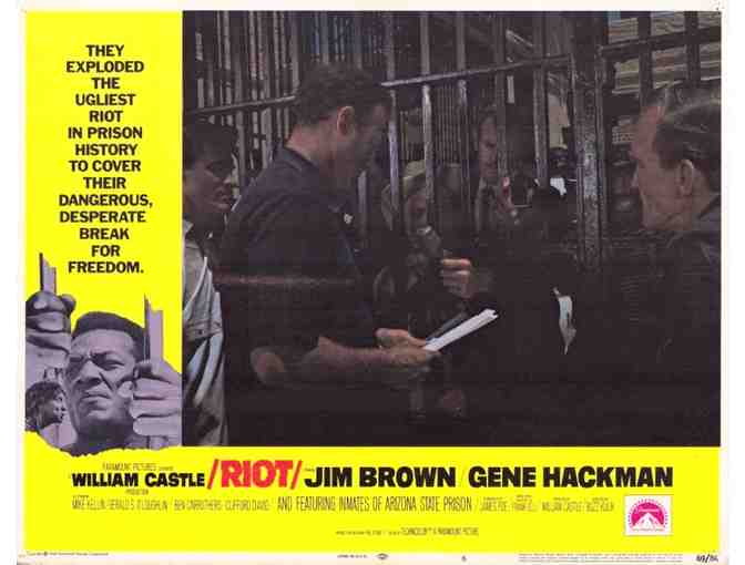 RIOT, 1969, lobby cards, Jim Brown, Gene Hackman