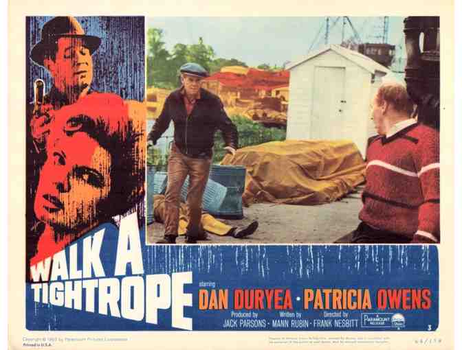 WALK A TIGHTROPE, 1964, lobby cards, Dan Duryea, Patricia Owens