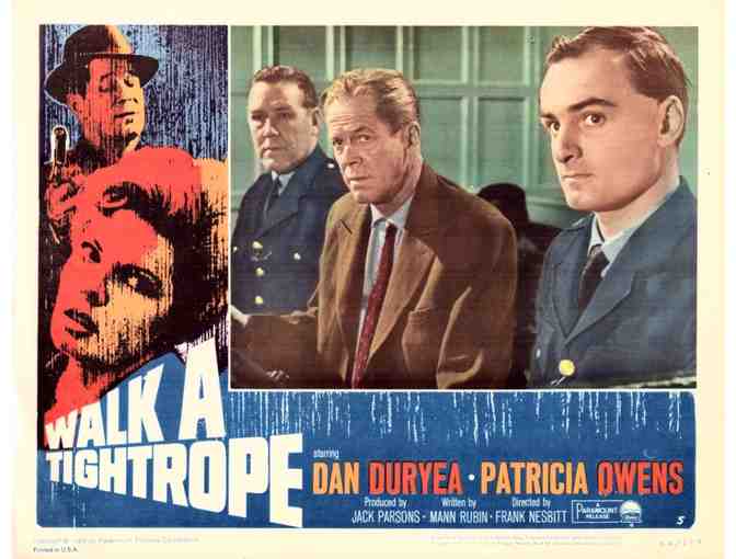 WALK A TIGHTROPE, 1964, lobby cards, Dan Duryea, Patricia Owens