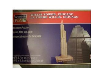 Art Mind Wooden Puzzles - Leaning Tower of Pisa & Willis Tower, Chicago
