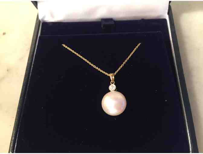 Jewelry - Pearl Pendant with Diamond - Wellington & Company