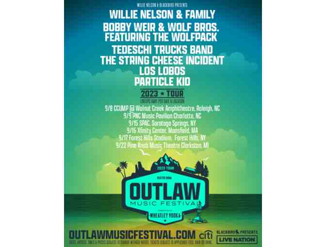 Outlaw Music Festival, Raleigh NC - 4 VIP tickets - Photo 2