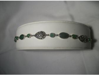 Delicate Jade & Sterling Bracelet