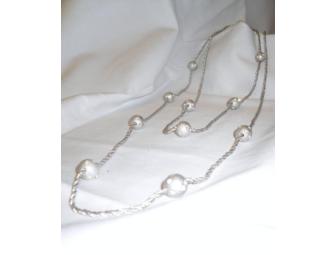 Long Matte Drape chain w/ Seeded Rhinestones