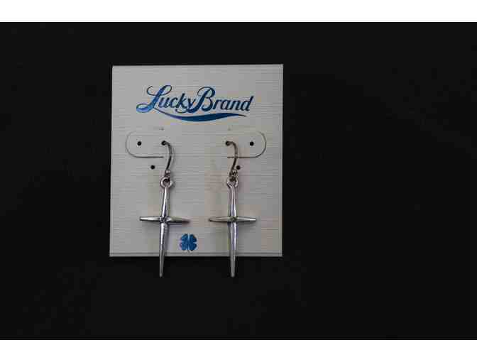 Lucky Brand silver dangle cross earrings