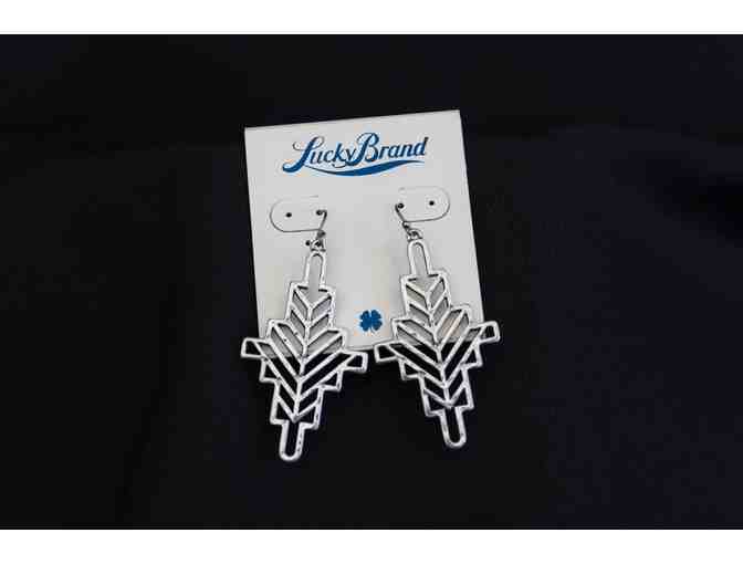 Lucky Brand large silver southwest-inspired dangle earrings