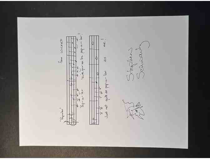 WICKED - Custom Handwritten Lyrics to 'Popular' by Composer Stephen Schwartz