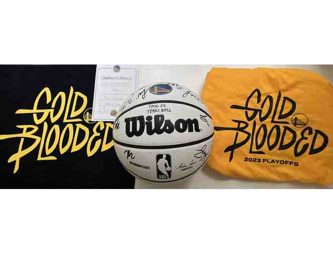 2022-23 Golden State Warriors Team Signed Basketball & Fan Package