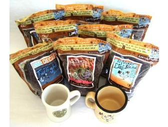 8 Pounds of Larry's Beans Coffee and 2 Mugs
