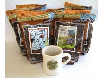 7 Pounds of Larry's Beans Coffee and 1 Mug