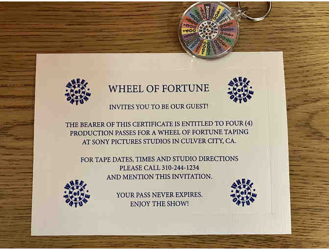 $250 Wheel of Fortune Gift Bag including FOUR tickets to a live taping of the show