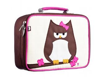 Big Kid Backpack and Lunchbox, Brown with Papar Owl