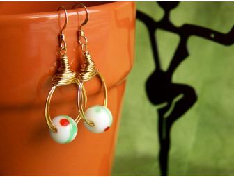 Gold Filled, Brass & Glass Earrings