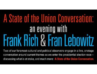 An Evening with Frank Rich & Fran Lebowitz at The Smith Center