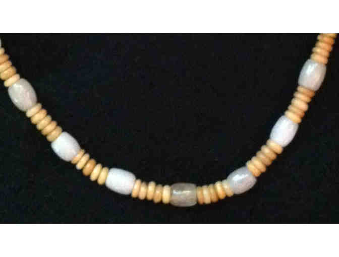 One-of-a-Kind Necklace with white Burmese Jade
