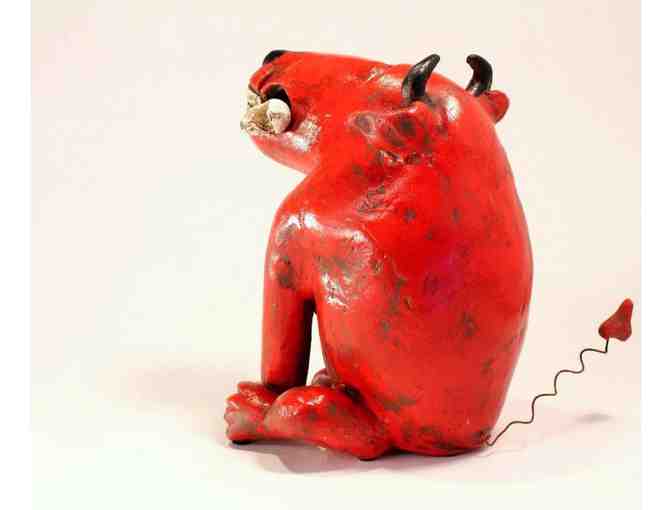 San Miguel Collection: Red 'Devil Doggie' Sculpture