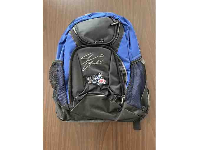 BUNDLE: Stephen Gostkowski FUTP60 Backpack with Unsigned mini helmet and football