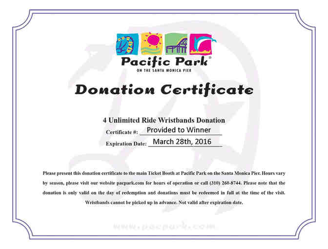 4 Unlimited Ride Wristbands to Pacific Park at Santa Monica Pier