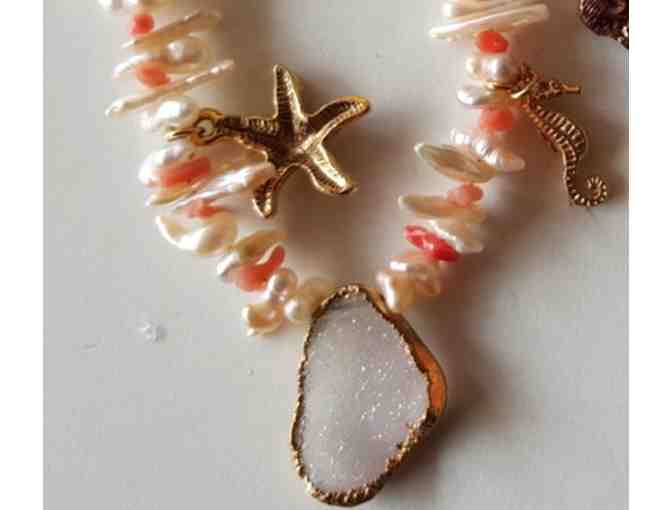2 Pearl/Coral/Agate Bracelets
