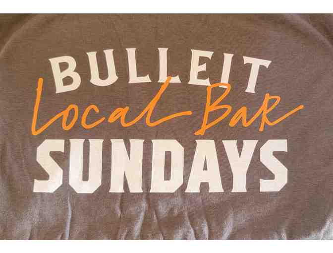 Bulleit Bourbon bottle and shirt