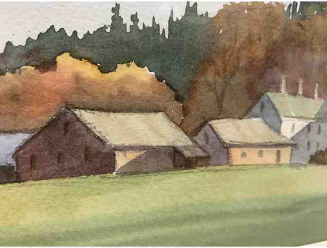 Farmstead Watercolor by Seacoast Artist Fran Mallon