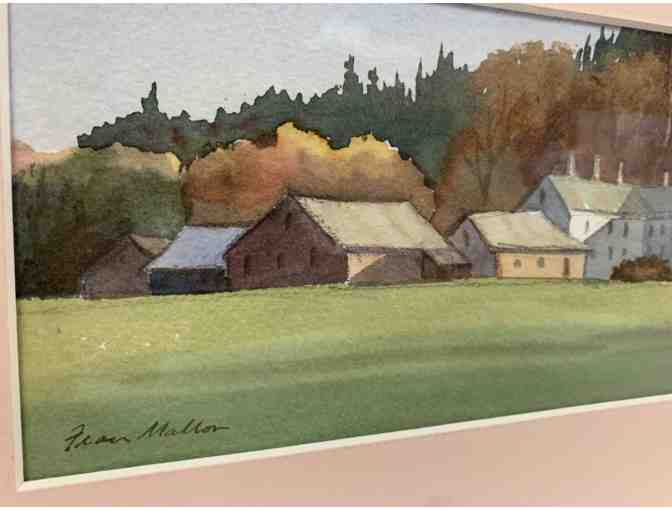 Farmstead Watercolor by Seacoast Artist Fran Mallon